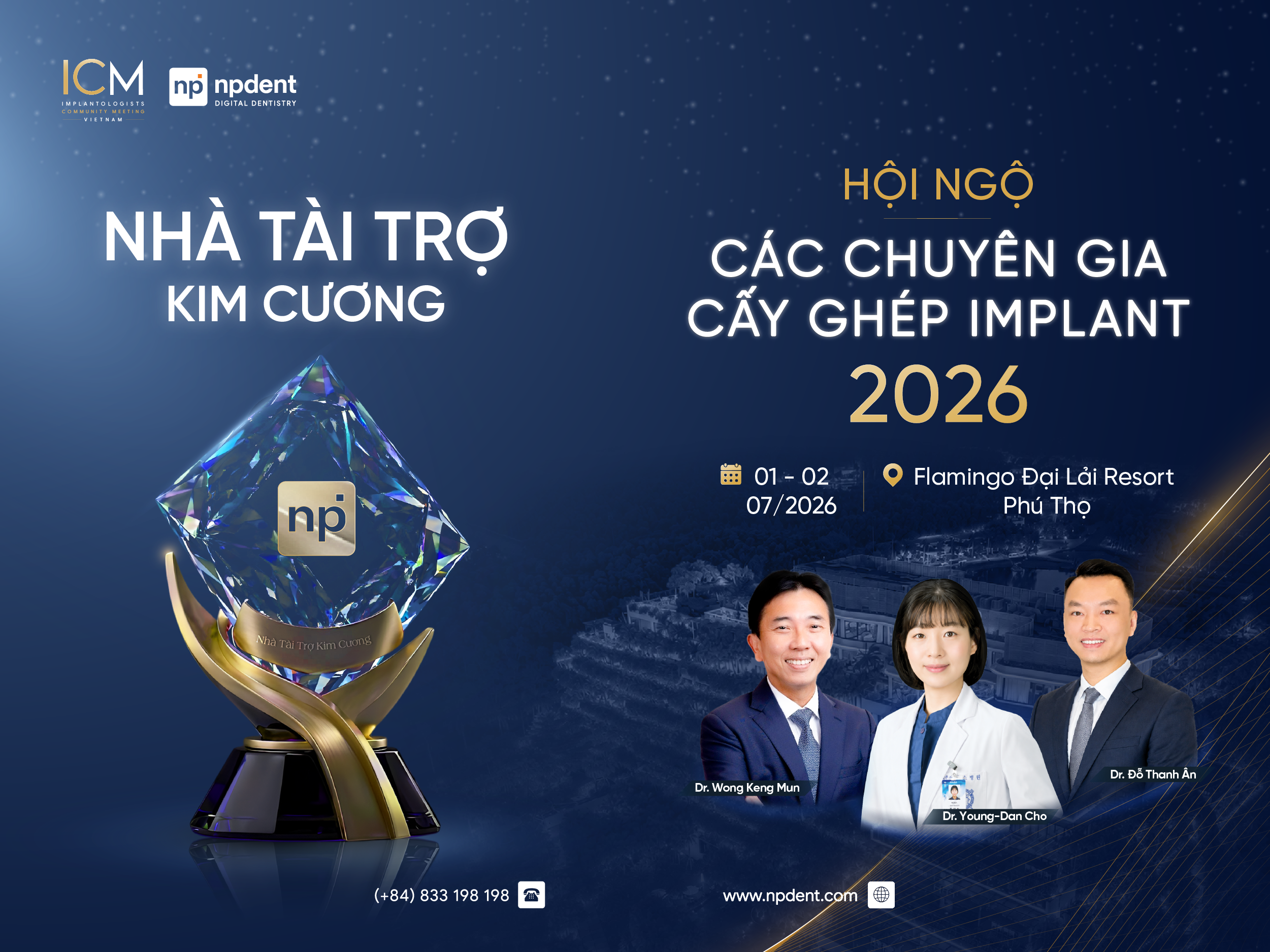 Hội nghị implant miền bắc ICM 2026 và dấu ấn công nghệ số cùng Nhà tài trợ Kim Cương NPDENT